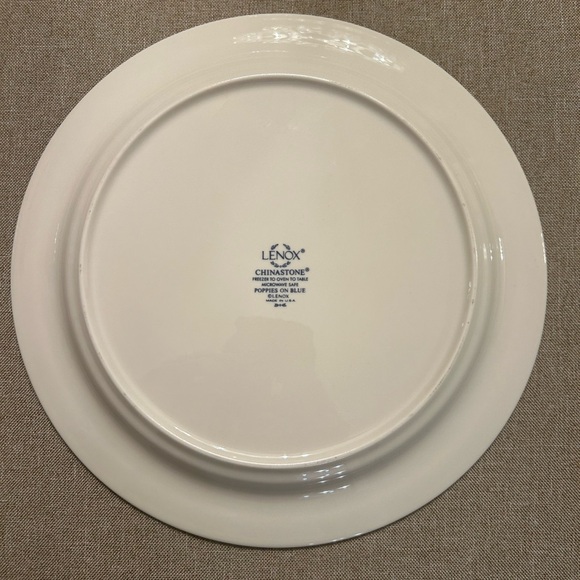 Vintage Lenox Poppies on Blue Chinastone dinner plates perfect set of 3 - Picture 4 of 5